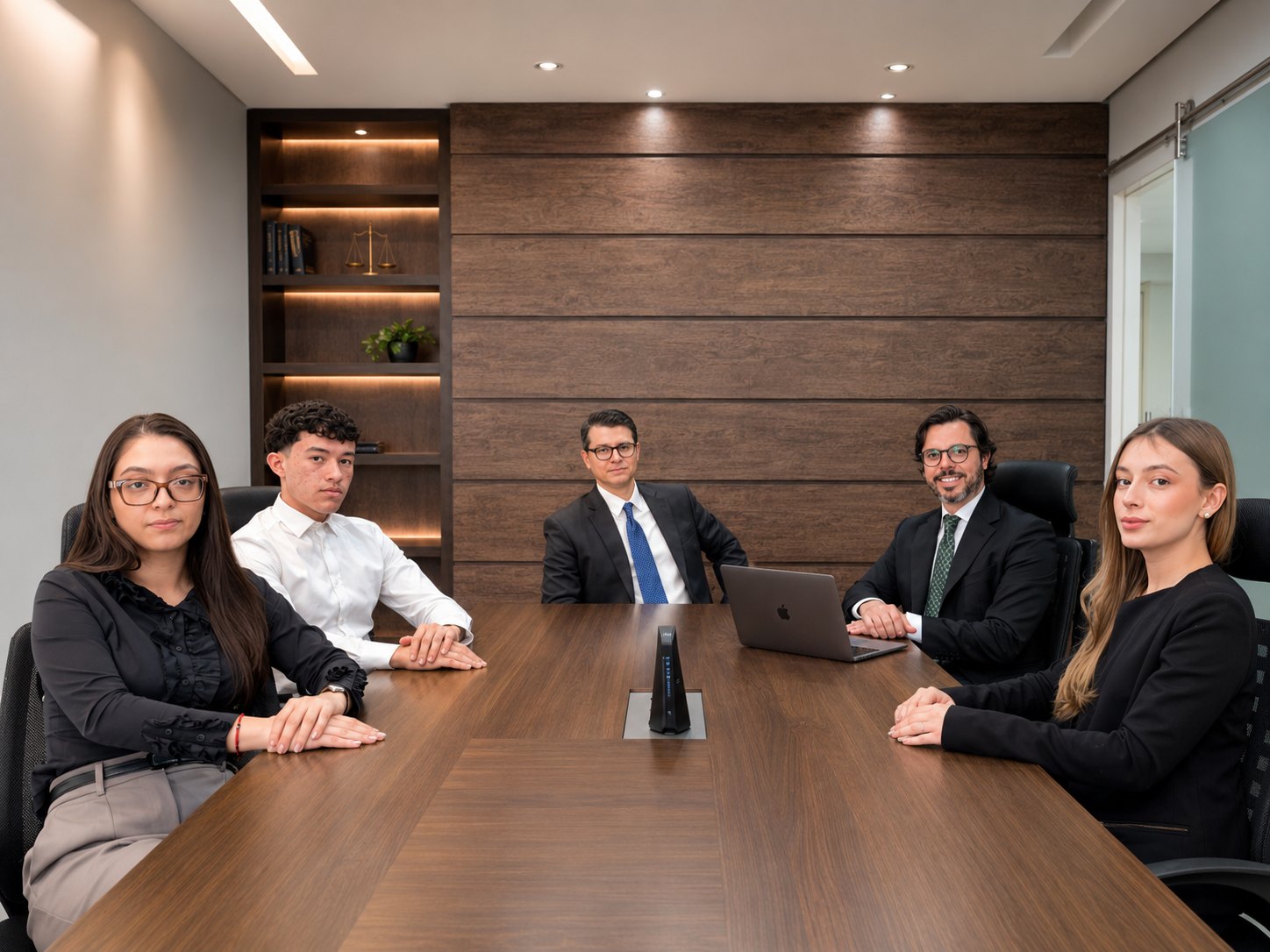 Equipe do Damasceno Advogados reunida na sala de reunião do escritório em Curitiba